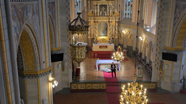 Roman Gryń – trębacz gra w białogardzkim Kościele pw. Narodzenia Najświętszej Maryi Panny. Fot. Anna Wróbel Organy z 1912 roku zabrzmiały w Białogardzie na Festiwalu „Muzyczna Podróż Śladami Grünebergów” [ZDJĘCIA]