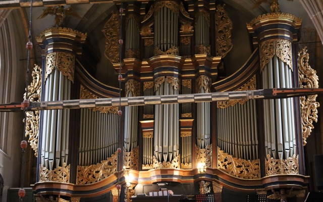 Organy Felixa Grüneberga w białogardzkim Kościele pw. Narodzenia Najświętszej Maryi Panny. Fot. Anna Wróbel Organy z 1912 roku zabrzmiały w Białogardzie na Festiwalu „Muzyczna Podróż Śladami Grünebergów” [ZDJĘCIA]