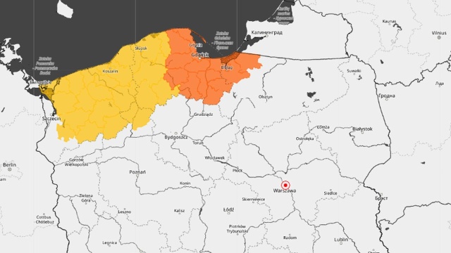 Instytut Meteorologii i Gospodarki Wodnej ostrzega przed intensywnymi opadami śniegu i silnym wiatrem, a w konsekwencji zawiejami i zamieciami śnieżnymi na północy kraju oraz oblodzeniem na południowym wschodzie Polski.
