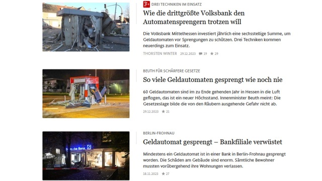 Pięciu podejrzanych o okradanie niemieckich bankomatów z użyciem ładunków wybuchowych trafiło z Holandii do Niemiec. To efekt współpracy policji obu krajów.