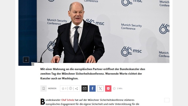 Kanclerz Niemiec Olaf Scholz powiedział, że zagrożenie ze strony Rosji jest realne, dlatego musimy się być gotowi do obrony. Bogaty program drugiego dnia Konferencji Bezpieczeństwa w Monachium otworzył niemiecki kanclerz, po którym wystąpił Wołodymyr Zełenski, prezydent Ukrainy.