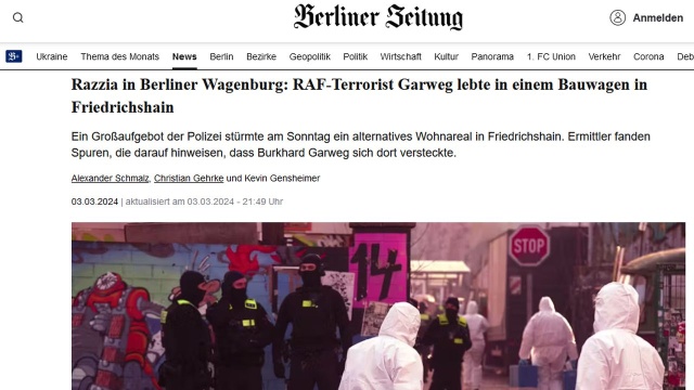 Niemiecka policja przeszukała kolejne mieszkanie w Berlinie. Od niedzielnego rana trwa obława na dwóch terrorystów ukrywających się od ponad 30 lat.