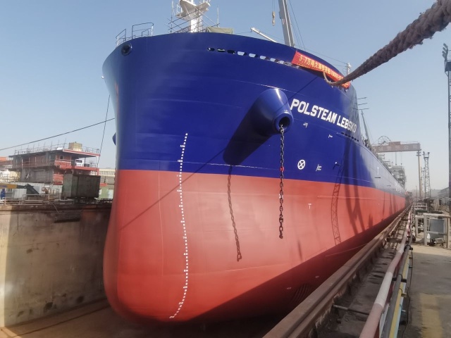Polsteam Łebsko to kolejny statek zwodowany dla Polskiej Żeglugi Morskiej. Uroczystość odbyła się w chińskiej stoczni Shanhaiguan.