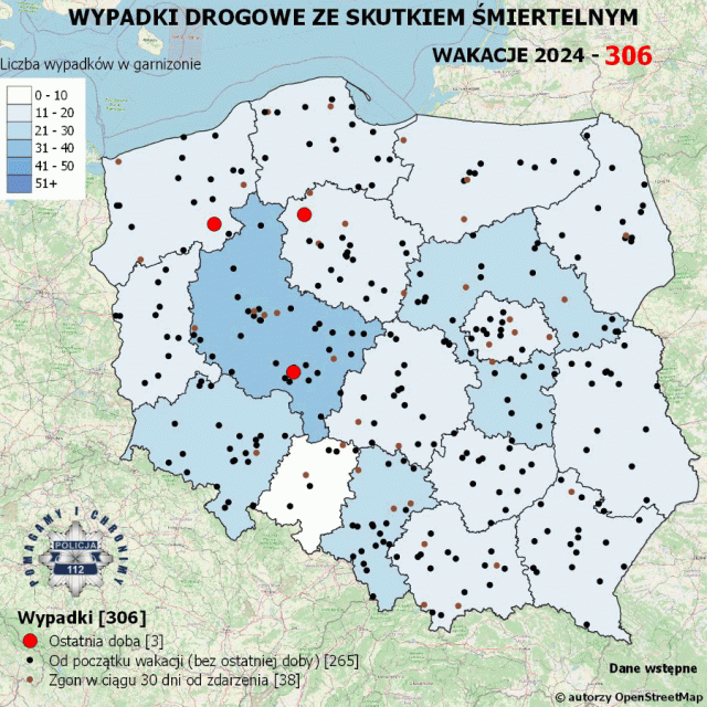 Sześć osób zginęło, 25 zostało rannych - to bilans długiego weekendu na zachodniopomorskich drogach. W sumie, od środy do niedzieli, doszło do 17 wypadków.