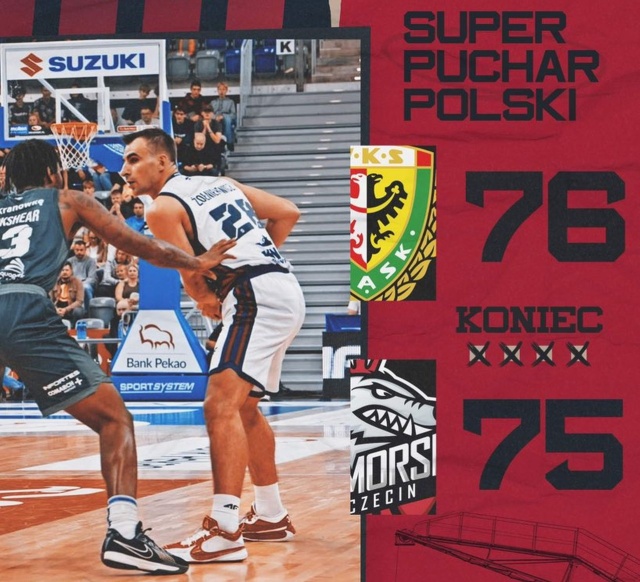 W niedzielnym finale o Superpuchar Polski broniący trofeum szczecinianie przegrali w Radomiu ze Śląskiem Wrocław 75:76.