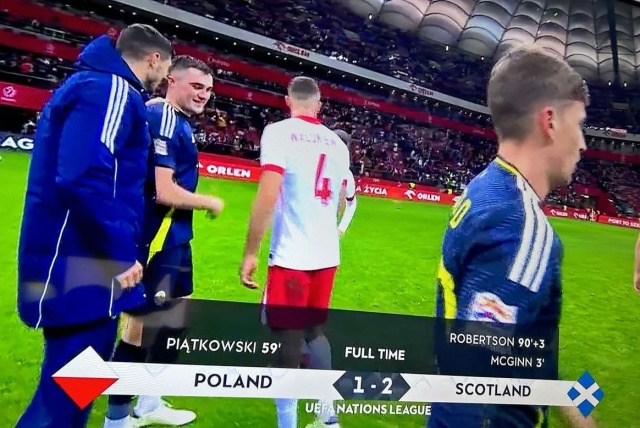 Polska przegrała ze Szkocją 1:2 (0:1) w meczu ostatniej kolejki fazy grupowej Ligi Narodów.