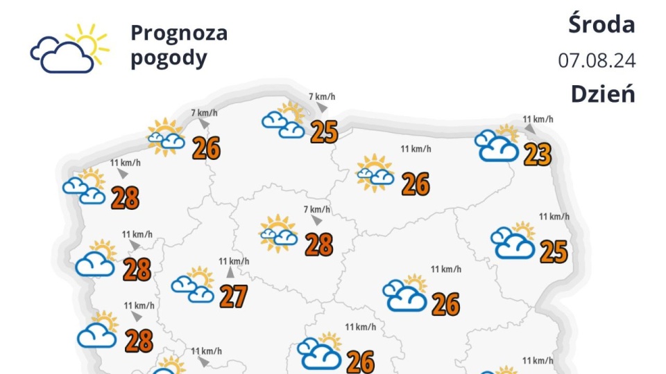 Synoptycy zapowiadają także powrót burz. W czwartek pojawią się one na przeważającym obszarze kraju, głównie w centrum i na zachodzie. źródło: https://x.com/IMGWmeteo