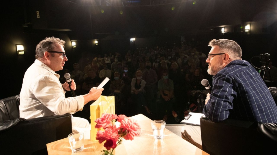 Dąbskie Wieczory Filmowe 2021 - Zbigniew Zamachowski i Krzysztof Spór. Fot. Piotr Biel / Dąbskie Wieczory Filmowe