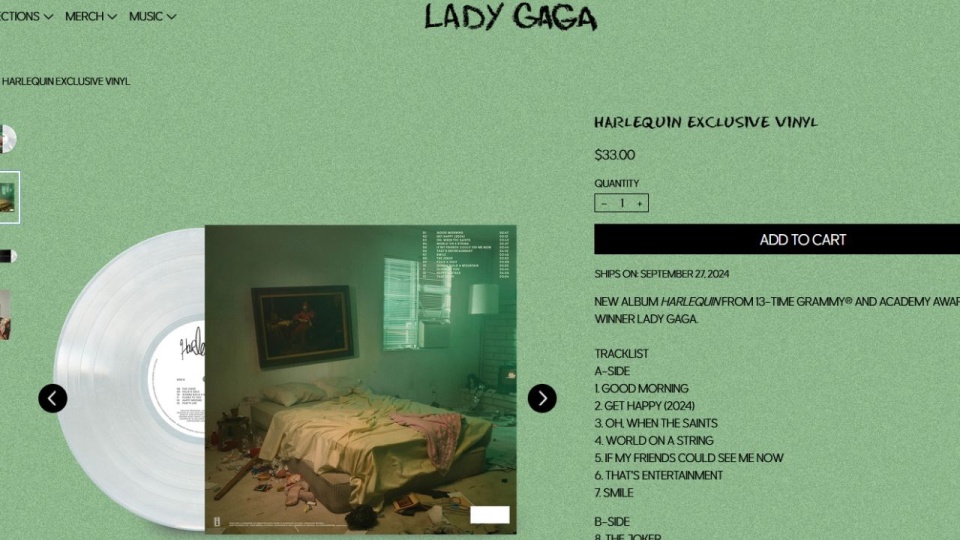 Słynny obraz "Stańczyk" Jana Matejki znalazł się na okładce najnowszej płyty Lady Gagi. źródło: https://shop.ladygaga.com