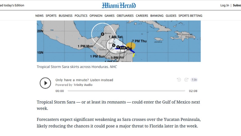 W tej chwili najbardziej zagrożony jest Honduras. źródło: https://www.miamiherald.com