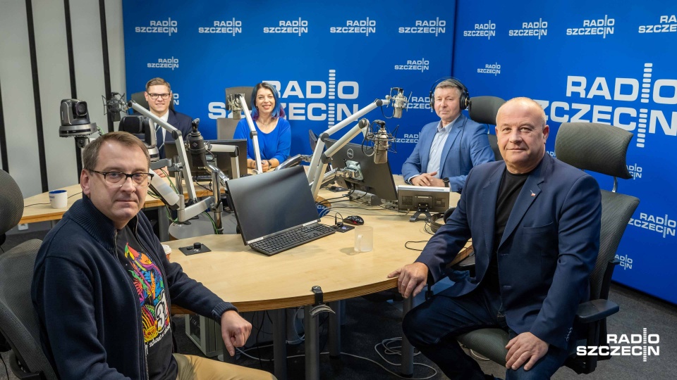 Patryk Jaskulski, Agnieszka Malinowska - Wasiluk, Artur Szłabawka, Dawid Krystek. Fot. Robert Stachnik [Radio Szczecin]