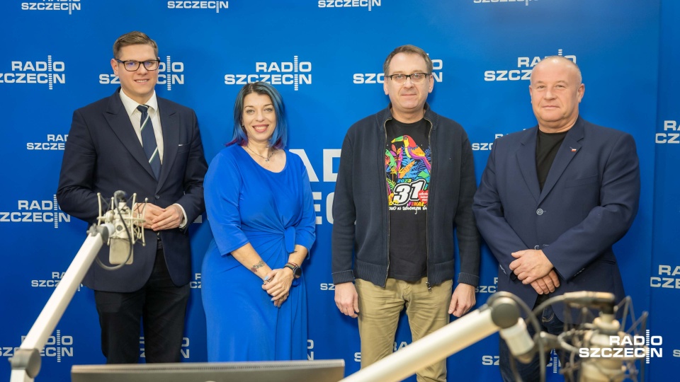 Patryk Jaskulski, Agnieszka Malinowska - Wasiluk, Artur Szłabawka, Dawid Krystek. Fot. Robert Stachnik [Radio Szczecin]