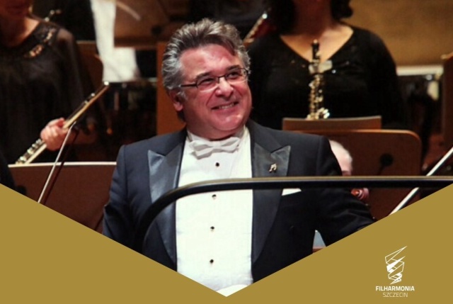 Mykola Diadiura – dyrygent. Fot. Materiały prasowe Filharmonii im. Mieczysława Karłowicza w Szczecinie Mykola Diadiura. Koncertowy powrót do Filharmonii w Szczecinie