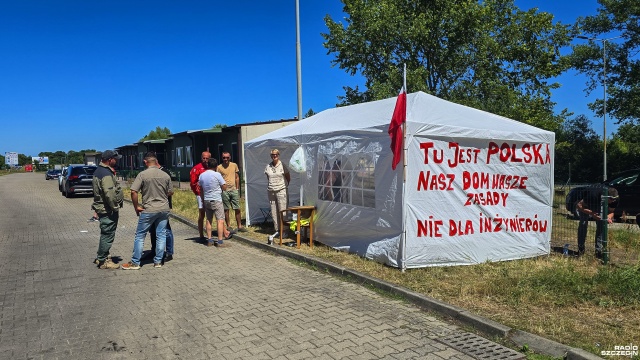 Fot. Wojciech Ochrymiuk [Radio Szczecin] Nie ustają protesty na przejściach granicznych w regionie [WIDEO, ZDJĘCIA]