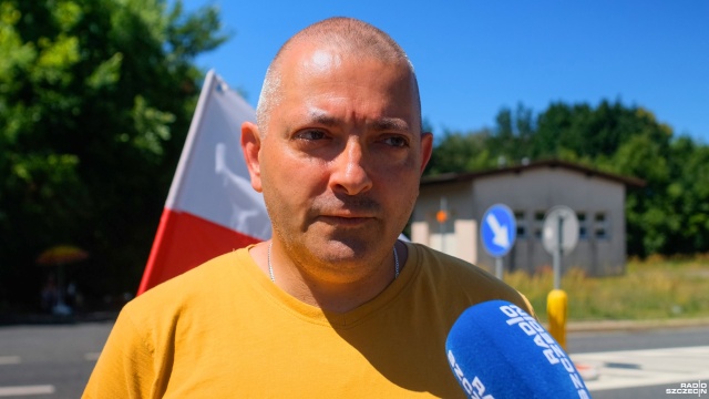Fot. Wojciech Ochrymiuk [Radio Szczecin] Nie ustają protesty na przejściach granicznych w regionie [WIDEO, ZDJĘCIA]