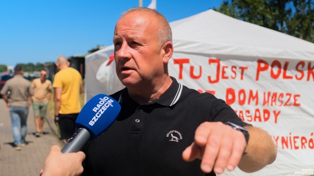 Fot. Wojciech Ochrymiuk [Radio Szczecin] Nie ustają protesty na przejściach granicznych w regionie [WIDEO, ZDJĘCIA]