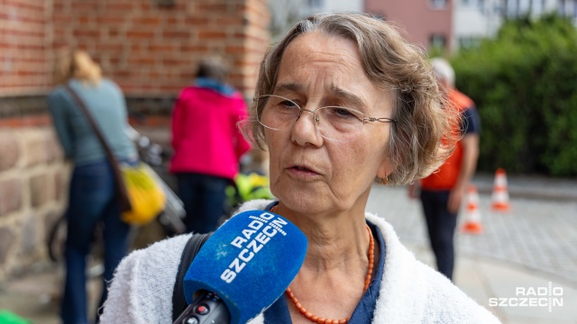 Jolanta Szyłkowska. Fot. Robert Stachnik [Radio Szczecin] Kotwica przy Katedrze. "Nasz oryginalny pomysł uczczenia Powstania" [ZDJĘCIA]