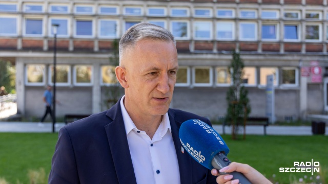 Michał Wiatr, burmistrz Nowogardu. Fot. Robert Stachnik [Radio Szczecin] Targowisko w Nowogardzie otrzyma drugie życie [ZDJĘCIA]