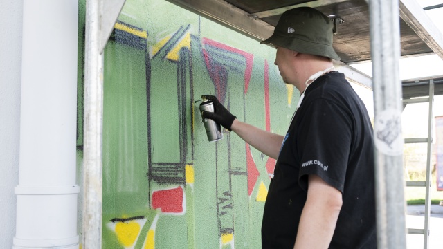 Fot. Kamila Kozioł [Radio Szczecin] Artyści upiększyli filary Trasy Zamkowej [WIDEO, ZDJĘCIA]