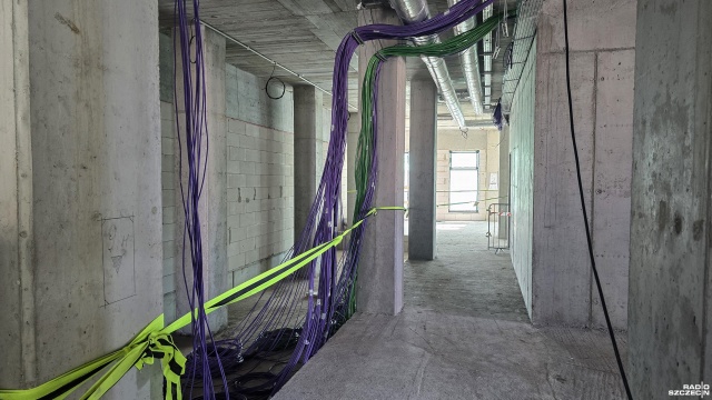 Fot. Wojciech Ochrymiuk [Radio Szczecin] Nowa siedziba Wód Polskich na szczecińskiej Wenecji. Byliśmy na placu budowy [WIDEO, ZDJĘCIA]