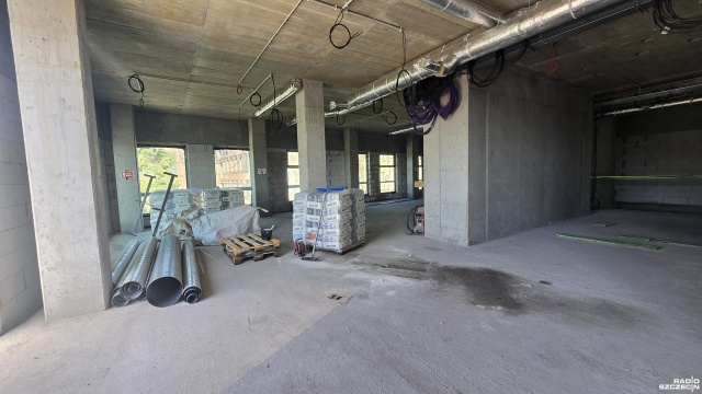 Fot. Wojciech Ochrymiuk [Radio Szczecin] Nowa siedziba Wód Polskich na szczecińskiej Wenecji. Byliśmy na placu budowy [WIDEO, ZDJĘCIA]