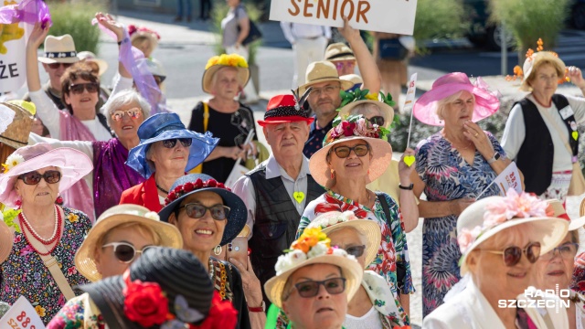 Fot. Robert Stachnik [Radio Szczecin] Seniorzy opanowali Szczecin. Ulicami przeszedł Kolorowy Korowód Kapeluszy [WIDEO, ZDJĘCIA]