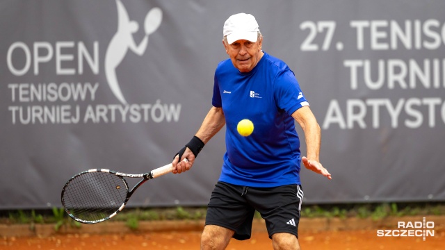 Tomasz Stockinger. Fot. Robert Stachnik [Radio Szczecin] Dudziak, Strasburger, Milowicz, czyli Tenisowy Turniej Artystów na szczecińskich kortach [WIDEO, ZDJĘCIA]