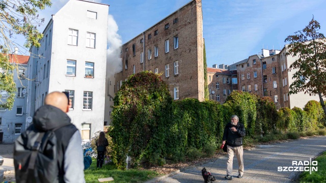 Fot. Robert Stachnik [Radio Szczecin] Pożar na Niebuszewie [ZDJĘCIA]