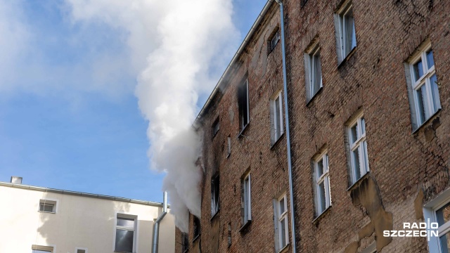Fot. Robert Stachnik [Radio Szczecin] Pożar na Niebuszewie [ZDJĘCIA]