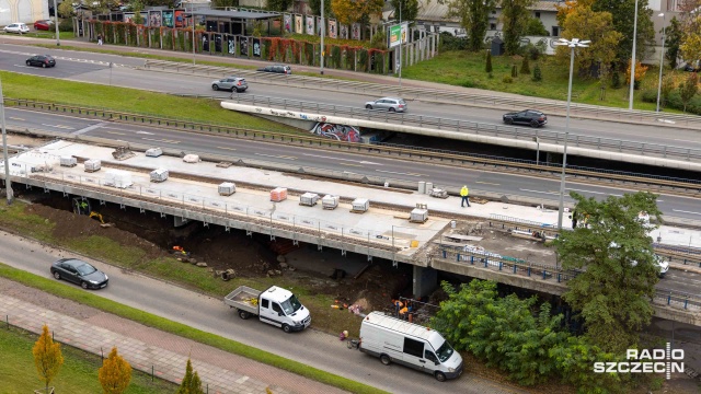 Fot. Robert Stachnik [Radio Szczecin] Zmiany w organizacji ruchu na modernizowanej Trasie Zamkowej [ZDJĘCIA]