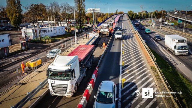 Fot. Szczecińskie Inwestycje Miejskie Zmiany w organizacji ruchu na modernizowanej Trasie Zamkowej [ZDJĘCIA]