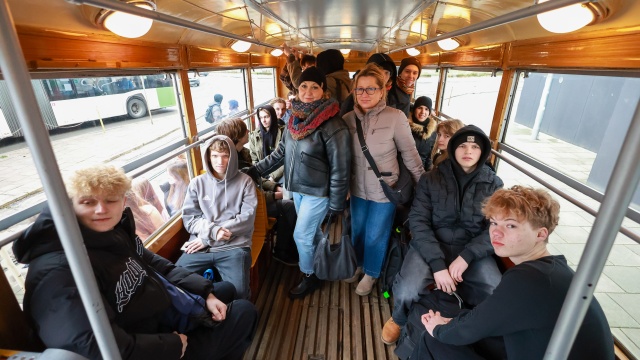 Fot. Robert Stachnik [Radio Szczecin] Lekcja o prawach człowieka w tramwaju [WIDEO, ZDJĘCIA]