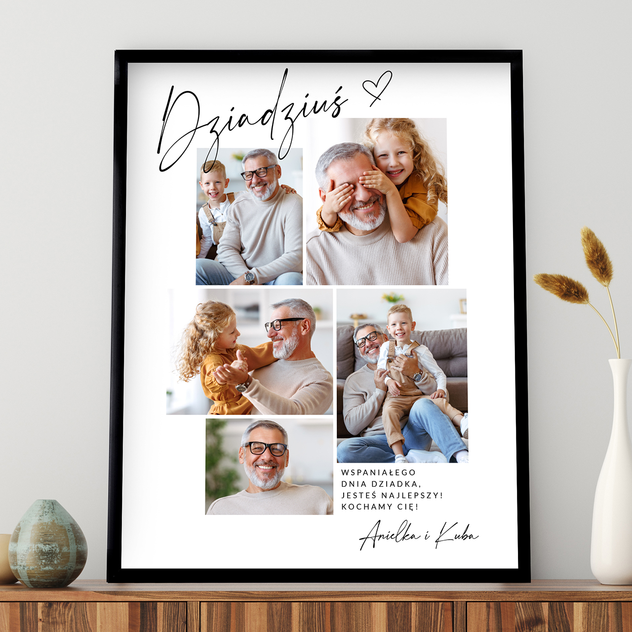 Plakat na DZIEŃ DZIADKA ze zdjęciami