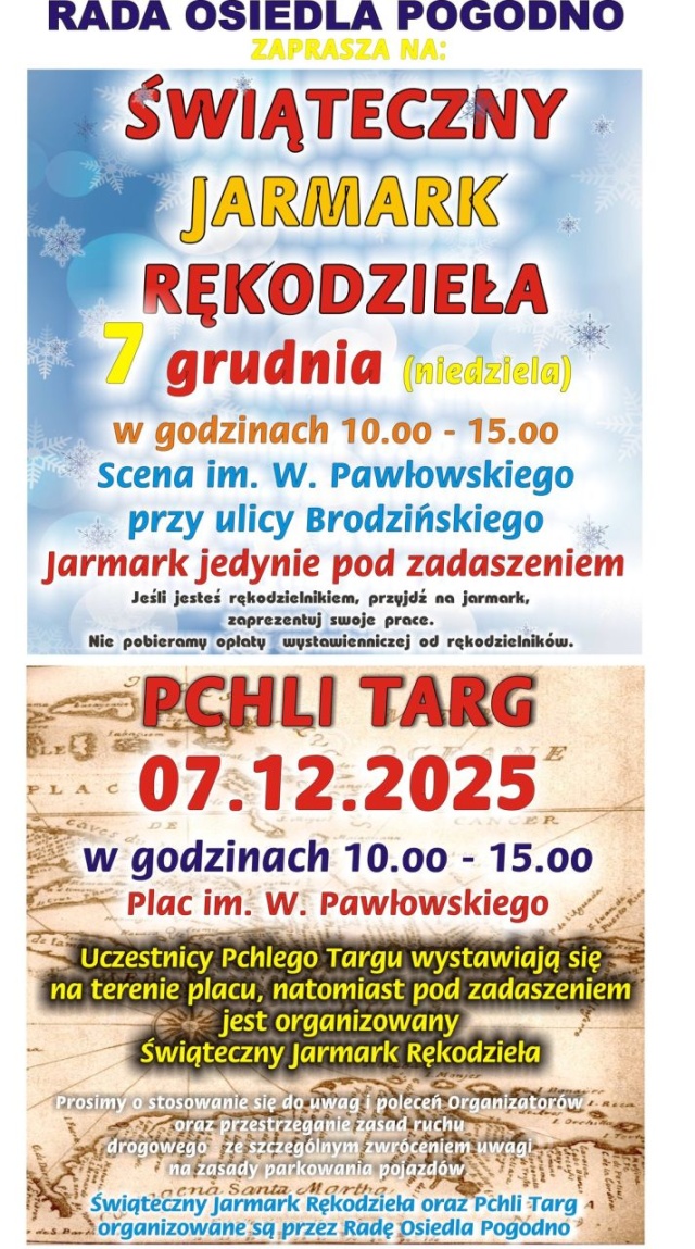 Fot. www.facebook.com/RadaOsiedlaPogodno Świąteczny Jarmark i Pchli Targ na Pogodnie