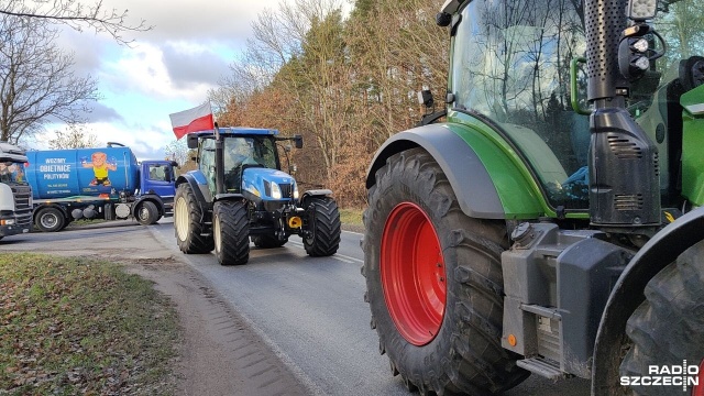 Fot. Przemysław Polanin [Radio Szczecin] Rolnicy protestowali w Zachodniopomorskiem [ZDJĘCIA]