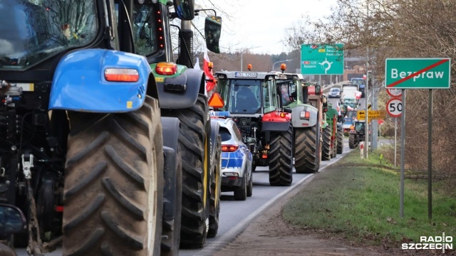 Fot. Przemysław Polanin [Radio Szczecin] Rolnicy protestowali w Zachodniopomorskiem [ZDJĘCIA]