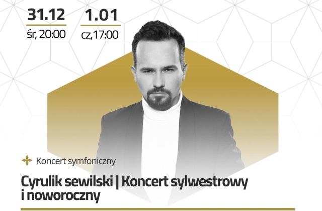 Adam Banaszak – dyrygent. Fot. Materiały prasowe Filharmonii im. Mieczysława Karłowicza w Szczecinie Koncert sylwestrowy i noworoczny z "Cyrulikiem sewilskim" w Złotej Sali Filharmonii