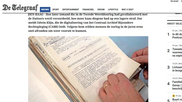 W Holandii opublikowano listę osób podejrzanych o współpracę z nazistowskimi Niemcami w czasie wojny. Spis zawiera blisko pół miliona nazwisk.