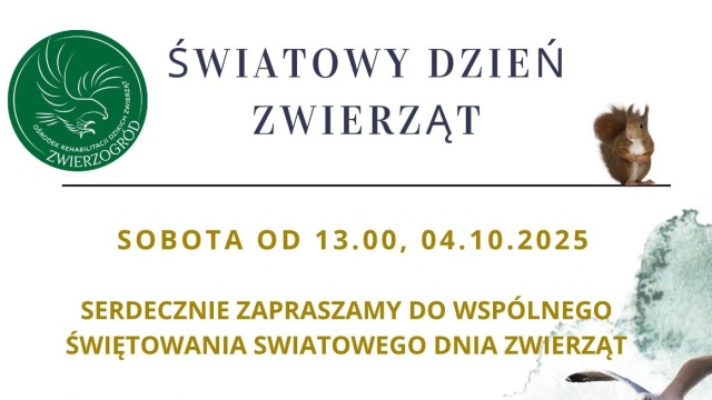 To okazja, aby zajrzeć w niedostępne na co dzień zakamarki i sporo dowiedzieć się na temat dzikich zwierząt. Ośrodek rehabilitacji dzikich zwierząt w Wielgowie organizuje w sobotę Światowy Dzień Zwierząt.