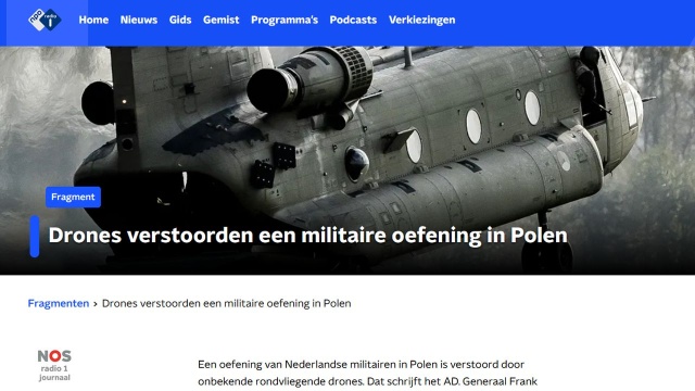 Niezidentyfikowane drony zakłóciły ćwiczenia holenderskich żołnierzy w Polsce. 11. Brygada Powietrznodesantowa uczestniczy w ćwiczeniach NATO Falcon Autumn. O zdarzeniu poinformowało holenderskie ministerstwo obrony.