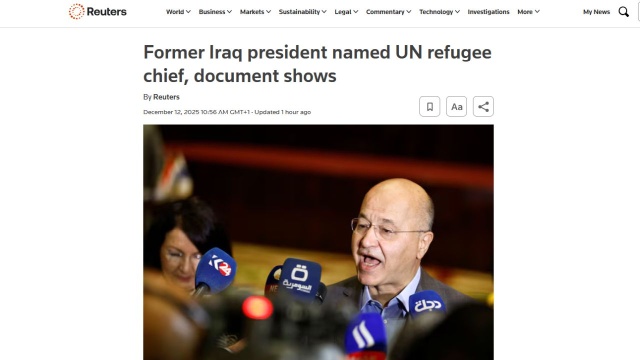 Sekretarz generalny ONZ Antonio Guterres powołał byłego prezydenta Iraku Barhama Ahmeda Saliha na stanowisko Wysokiego Komisarza ONZ ds. Uchodźców - podała w piątek agencja Reutera powołując się na dokument o nominacji irackiego polityka.