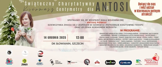 Pokaz magii, koncert kolęd, trening z siatkarkami Chemika Police czy kiermasz świątecznych słodkości, to tylko niektóre z atrakcji imprezy charytatywnej Centymetry dla Antosi zorganizowanej przez Dom Kultury Słowianin.