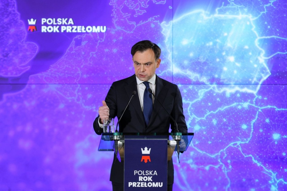 Główne założenia transformacji energetycznej w Polsce zaprezentował minister finansów Andrzej Domański. Fot. PAP/Paweł Supernak