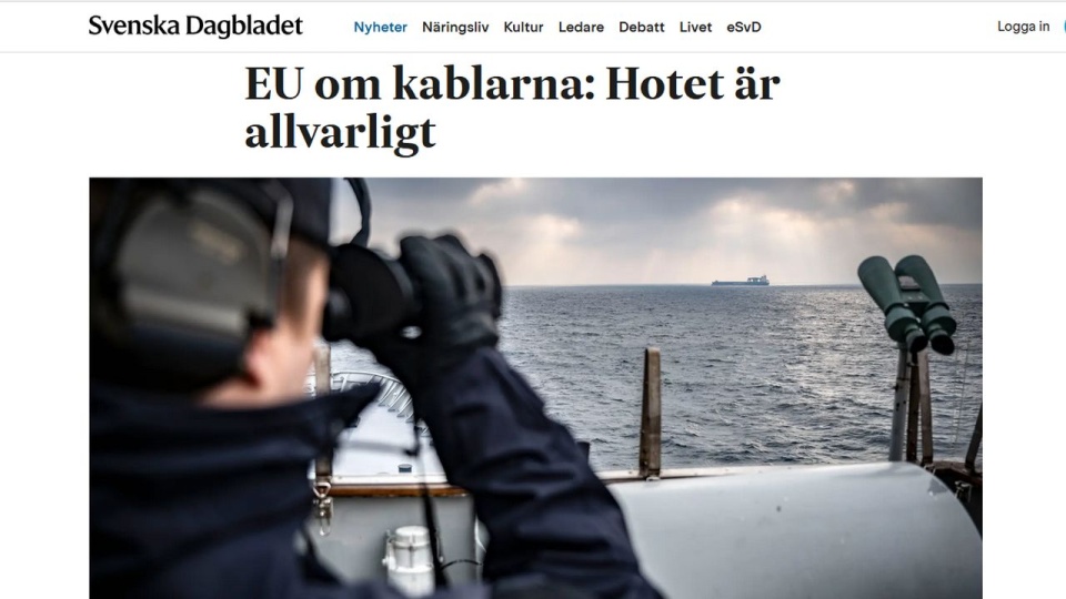 Nie jest jasne, kiedy doszło do przerwania kabla. źródło: https://www.svd.se