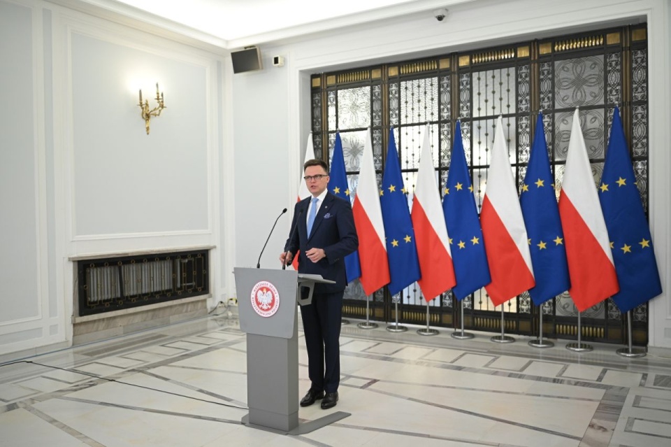 Marszałek Sejmu Szymon Hołownia. Fot. PAP/Marcin Obara