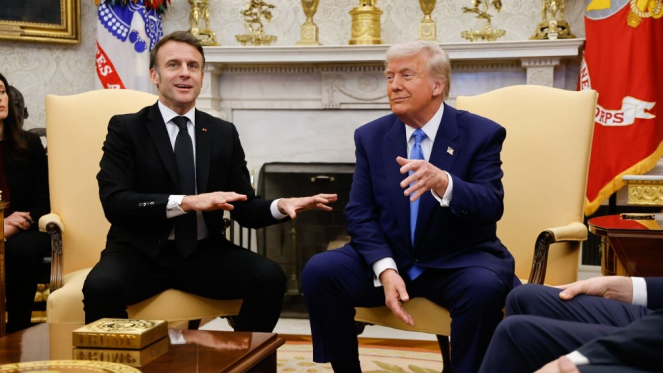 Emanuel Macron i Donald Trump. PAP/EPA/LUDOVIC MARIN / POOL