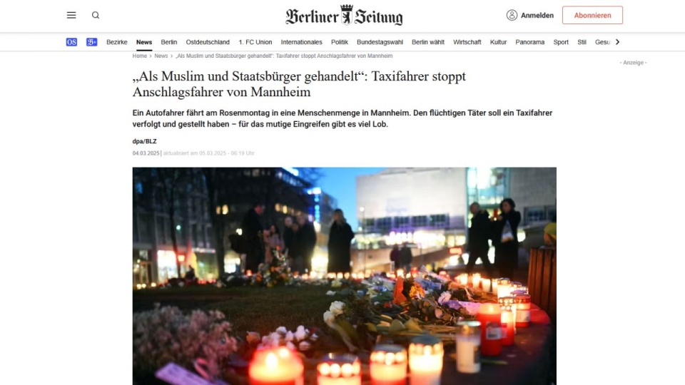 Alexander S. rozpędzonym samochodem wjechał w uczestników jarmarku karnawałowego. źródło: https://www.berliner-zeitung.de