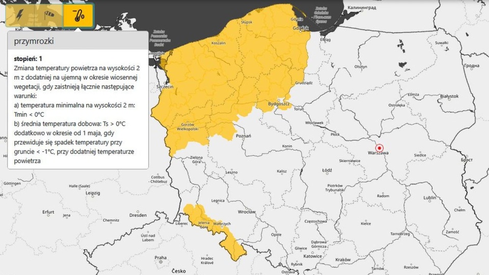 Ochłodzenie utrzyma się przez kilka dni. źródło: https://x.com/IMGWmeteo