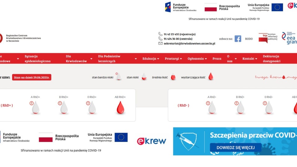 Krew mogą oddawać osoby zdrowe w wieku od 18 do 65 lat, które ważą przynajmniej 50 kg. źródło: krwiodawstwo.szczecin.pl