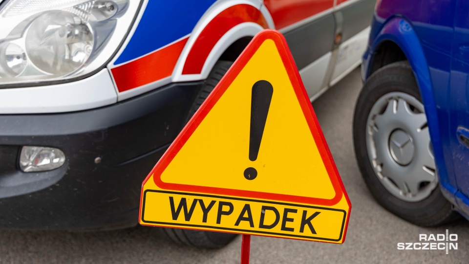 Do wypadku doszło w Goleniowie na ulicy Zakładowej. Fot. Robert Stachnik [Radio Szczecin]